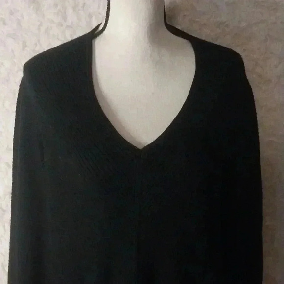 J Jill Black Long Sleeve Cotton Blend Tunic Sweater Size M - Picture 2 of 8